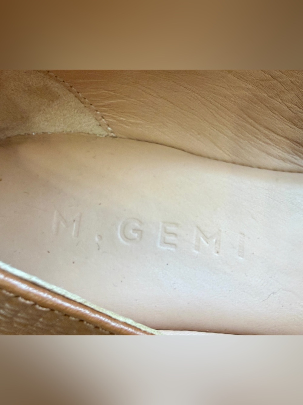 M.Gemi Brown Pebbled Leather Pointed Toe Loafer Flats Size 36 Made in Italy - Picture 6 of 8